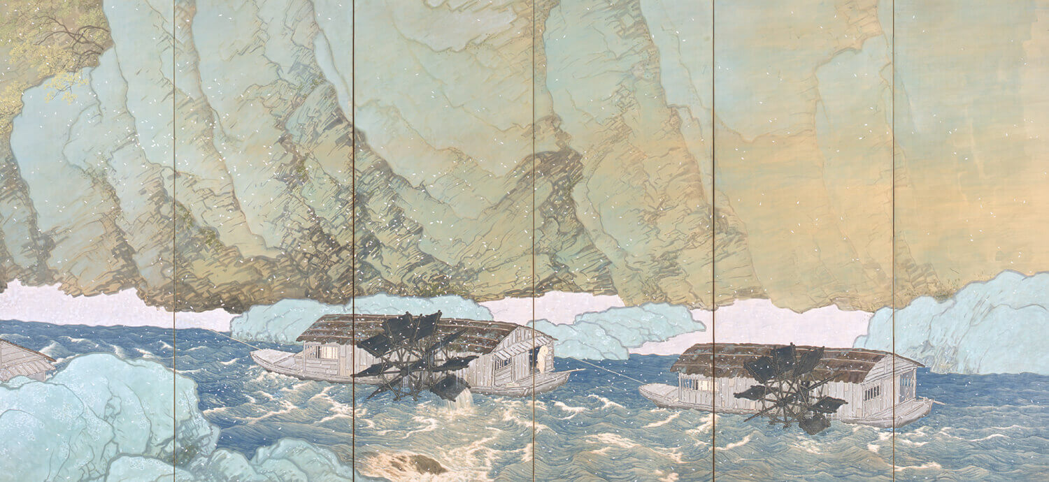 川合玉堂《行く春》画像